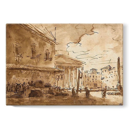 A market on the Pantheon Square (stretched canvas)