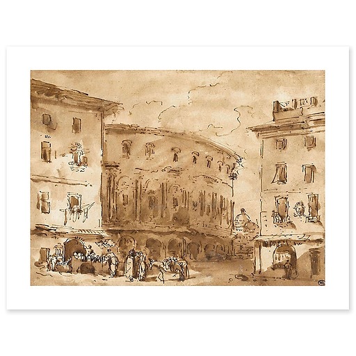 Theater of Marcellus, seen from Piazza Montanara (art prints)