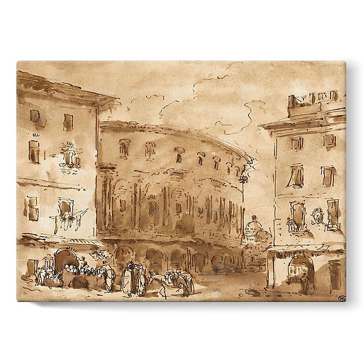 Theater of Marcellus, seen from Piazza Montanara (stretched canvas)