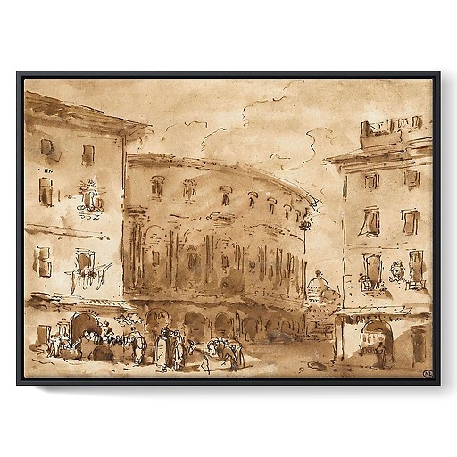 Theater of Marcellus, seen from Piazza Montanara (framed canvas)