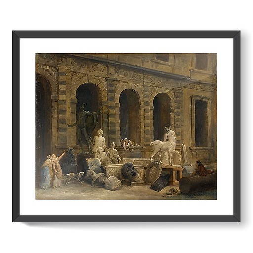 The Antique Designer in front of the Small Gallery of the Louvre (framed art prints)