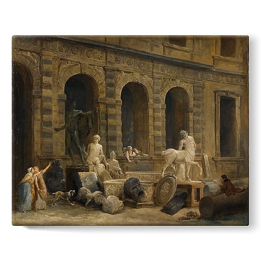 Le Dessinateur d'antiques devant la Petite galerie du Louvre (toiles sur châssis)