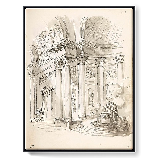 Animated basilica interior (framed canvas)