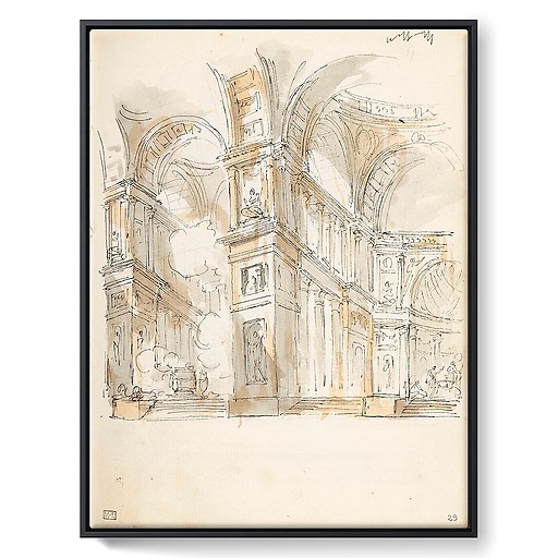 Animated architectural whim (framed canvas)