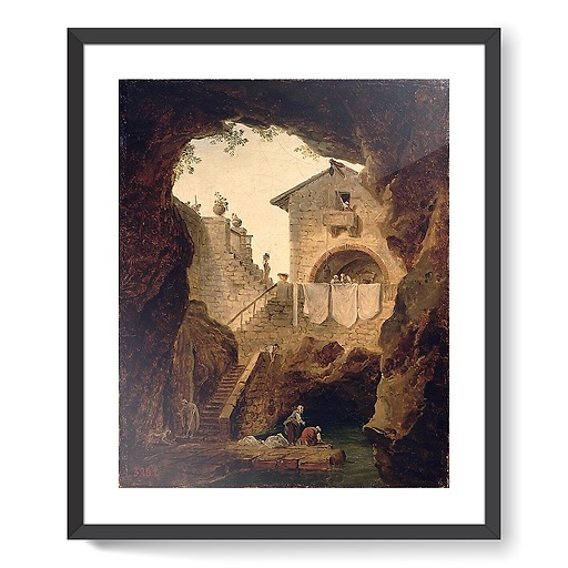 Lavandières, la fontaine sous la grotte (affiches d'art encadrées)