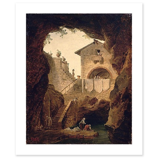 Washerwomen, the fountain under the cave (canvas without frame)