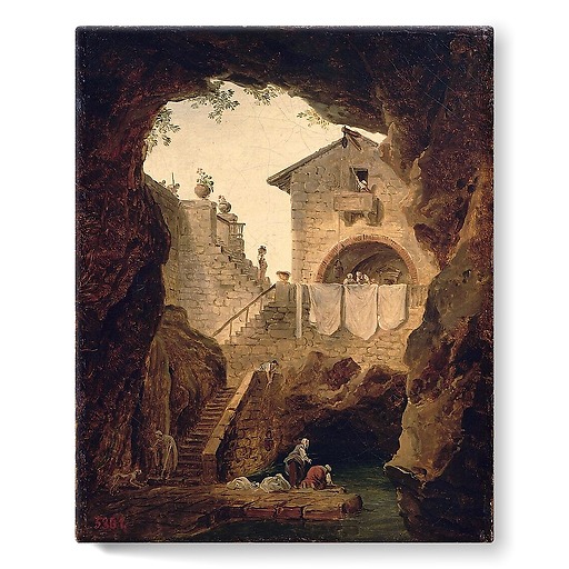Washerwomen, the fountain under the cave (stretched canvas)