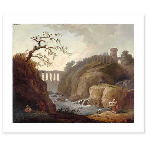 Paysage avec aqueduc et torrent (affiches d'art)