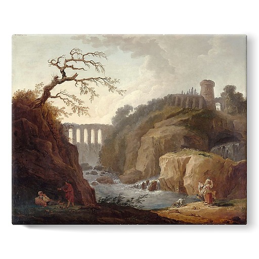 Landscape with aqueduct and stream (stretched canvas)