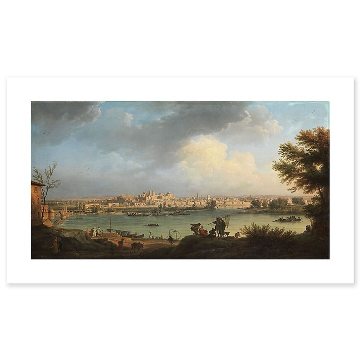 Vue d'Avignon, de la rive droite du Rhône, près de Villeneuve (toiles sans cadre)