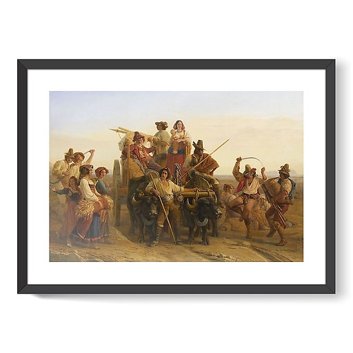L'Arrivée des Moissonneurs dans les marais Pontins (framed art prints)