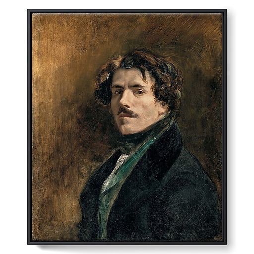 Self-portrait with green vest (framed canvas)