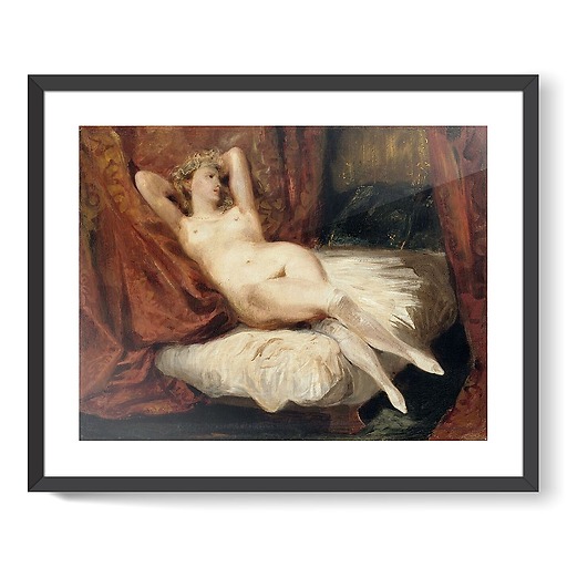 Naked woman, lying on a couch, also known as The Woman with White Stockings (framed art prints)