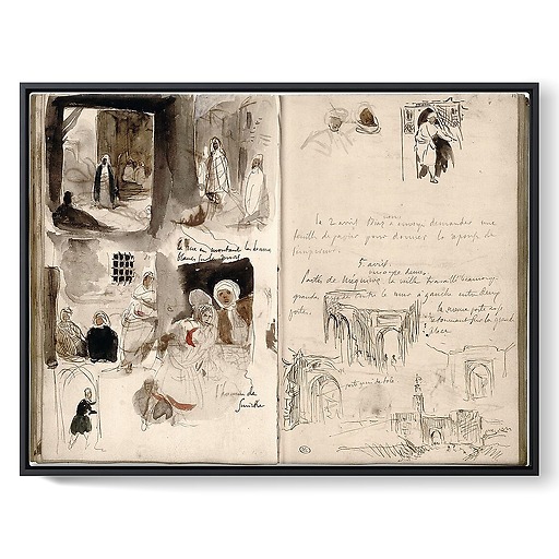 Notes and sketches taken in Meknes (framed canvas)