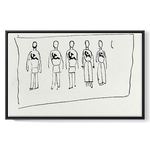 Cinq personnages à la faucille et au marteau (framed canvas)
