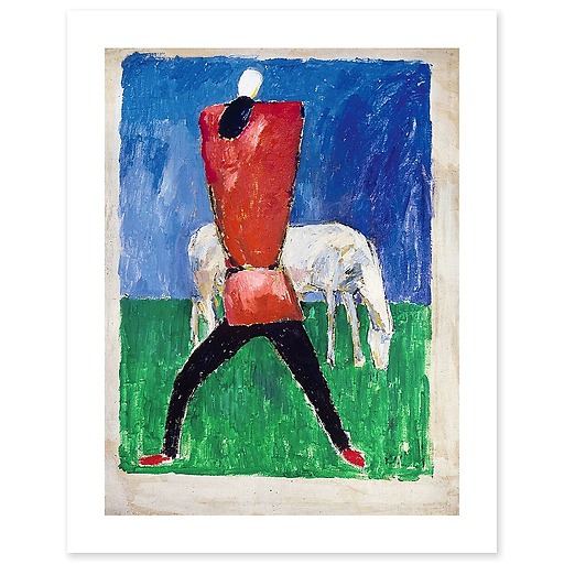 Homme et cheval (canvas without frame)