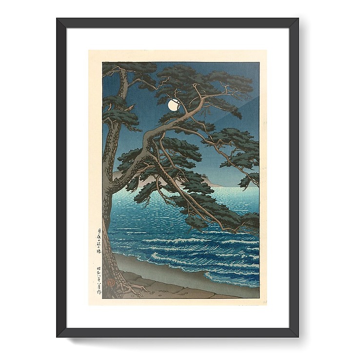 Pleine lune sur la plage d'Enoshima (framed art prints)