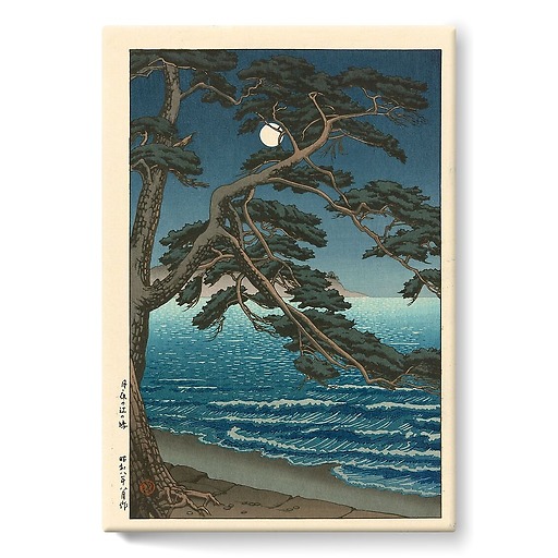 Pleine lune sur la plage d'Enoshima (stretched canvas)