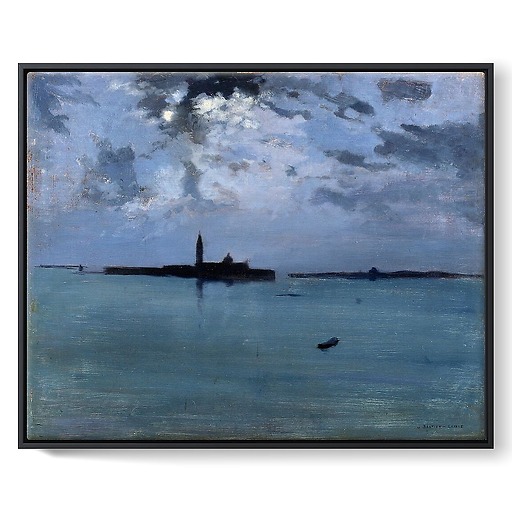 Venise : la nuit sur la lagune (framed canvas)