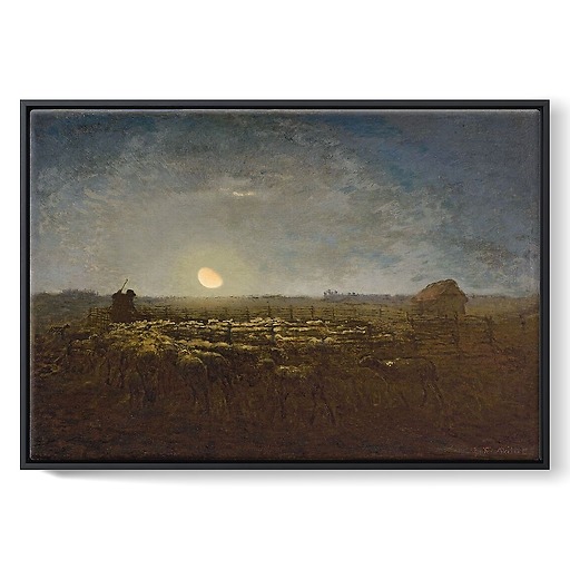 Le parc à moutons, clair de lune (framed canvas)