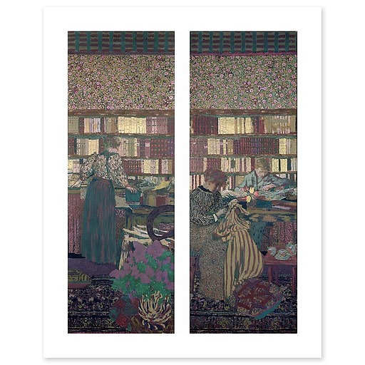 The library and the work table (canvas without frame)