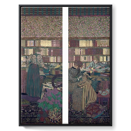 The library and the work table (framed canvas)