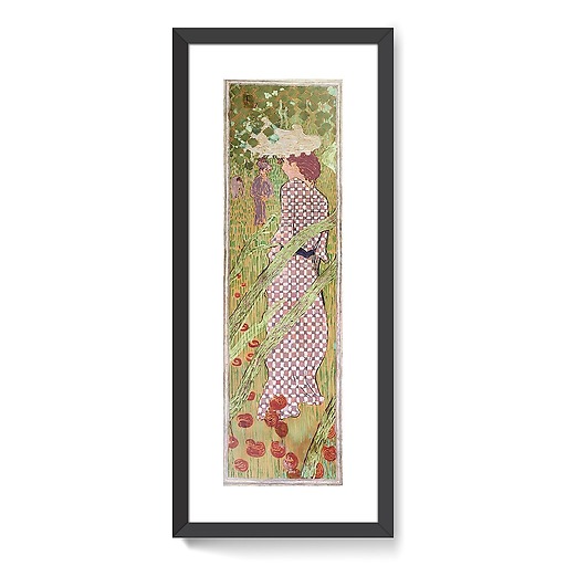 Women in the garden: Woman in a checkered dress (framed art prints)