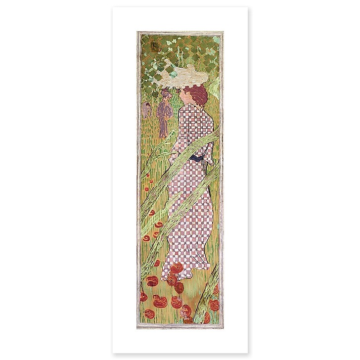 Femmes au jardin : Femme à la robe quadrillée (toiles sans cadre)