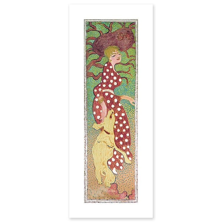 Women in the garden: Woman in a white polka dot dress (canvas without frame)