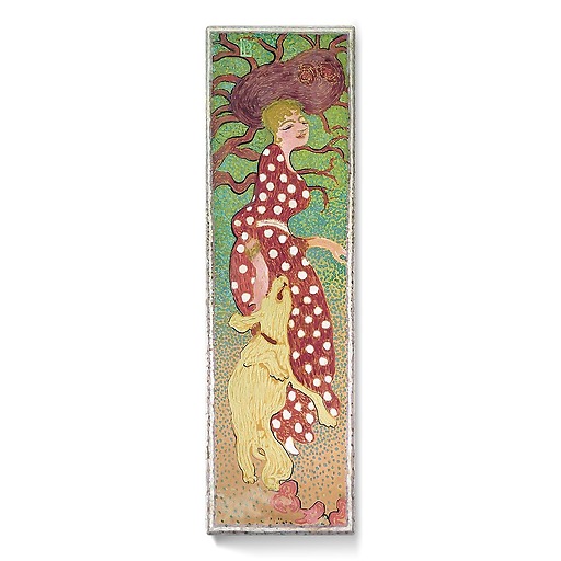Women in the garden: Woman in a white polka dot dress (stretched canvas)
