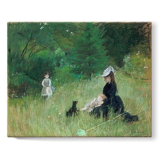 Sur l'herbe [Sur la pelouse ou Dans un parc] (détail) (stretched canvas)
