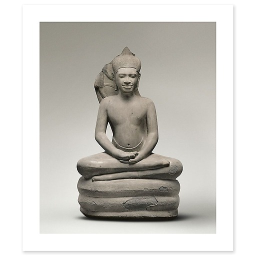Bouddha en méditation sur le naga (art prints)