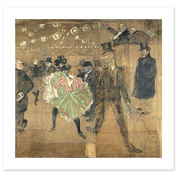 La Danse au Moulin Rouge, dit aussi La Goulue et Valentin le Désossé,
panneau pour la baraque de La Goulue à la Foire du Trône à Paris (panneau de gauche), 1895 (affiches d'art)