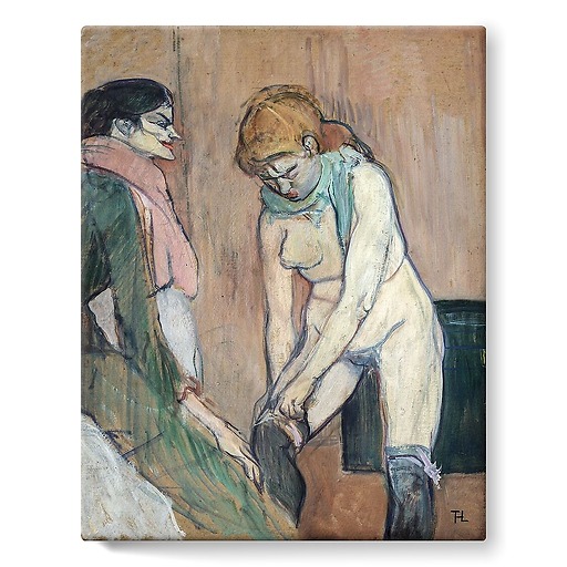 Femme tirant son bas, vers 1893-1894 (stretched canvas)