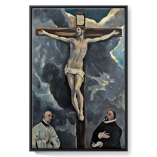 Le Christ en Croix adoré par deux donateurs (détail) (framed canvas)
