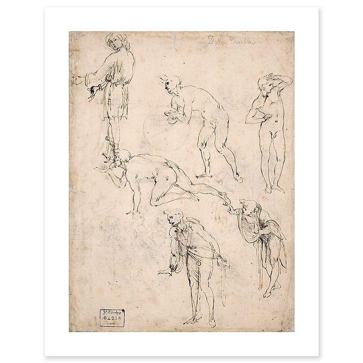 Études de personnages pour l'Adoration des Mages, vers 1480-1481 (affiches d'art)