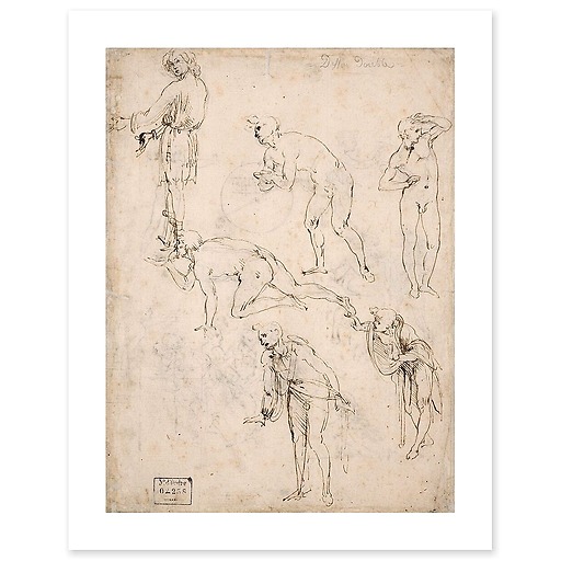 Études de personnages pour l'Adoration des Mages, vers 1480-1481 (canvas without frame)
