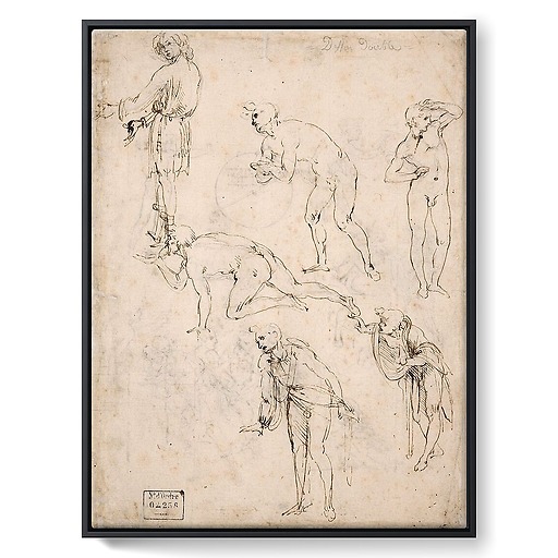 Études de personnages pour l'Adoration des Mages, vers 1480-1481 (framed canvas)