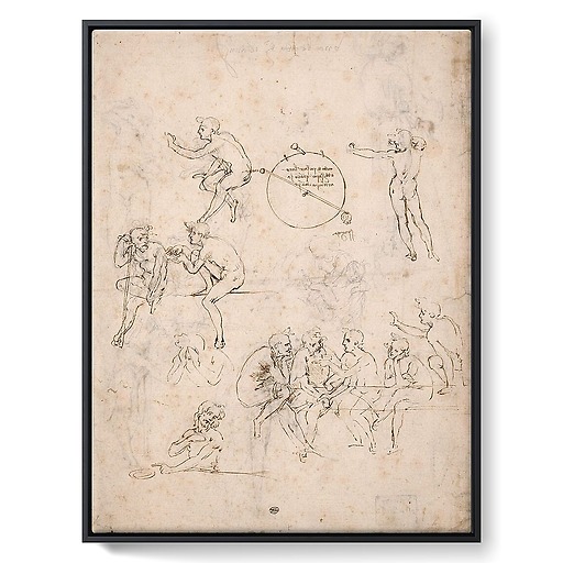 Études pour une Cène et différents personnages, une Vierge à l'Enfant et un hygromètre (framed canvas)