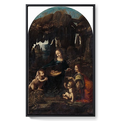 Vierge à l'Enfant avec saint Jean Baptiste et un ange, dite La Vierge aux rochers (framed canvas)