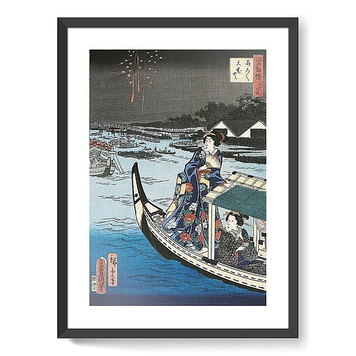 Femme dans une barque durant une fête (framed art prints)