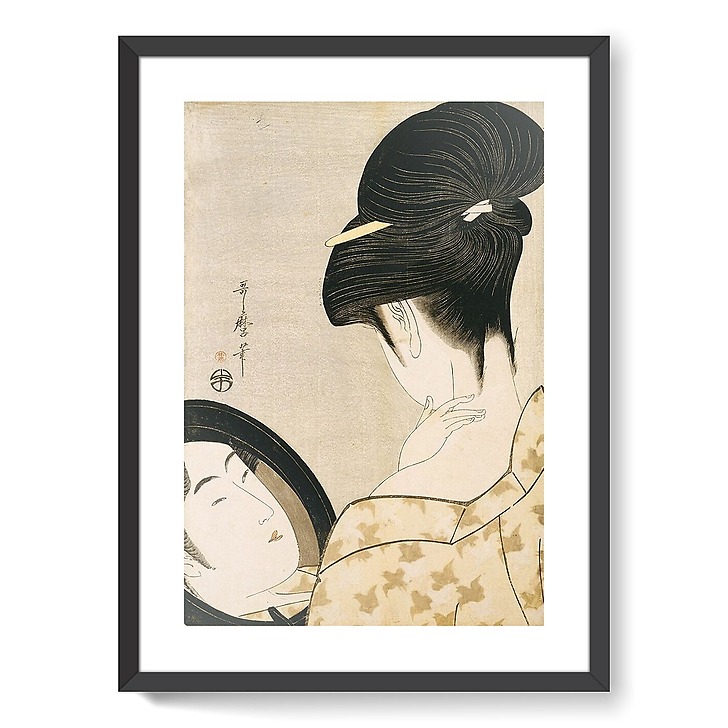 Femme se poudrant le cou (affiches d'art encadrées)