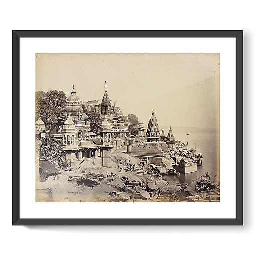 Bénarès. Ghat de Manikarnika, 1865 (affiches d'art encadrées)