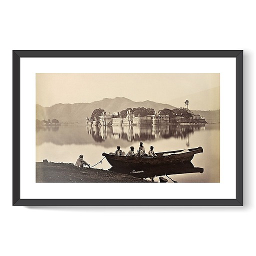 Udaipur. Le palais de Jag Mandir sur le lac Pichhola, 1873 (affiches d'art encadrées)