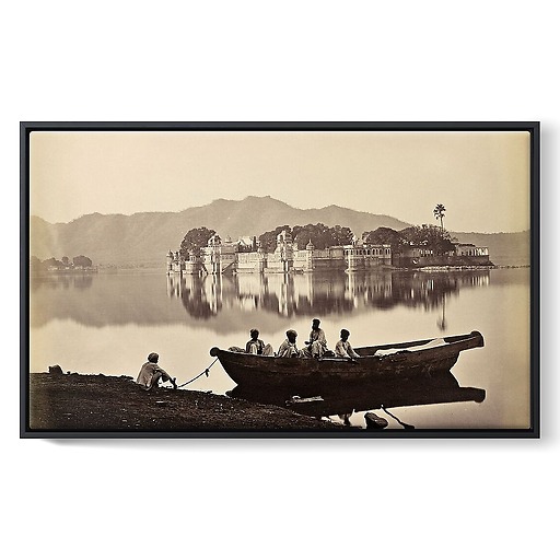 Udaipur. Le palais de Jag Mandir sur le lac Pichhola, 1873 (framed canvas)
