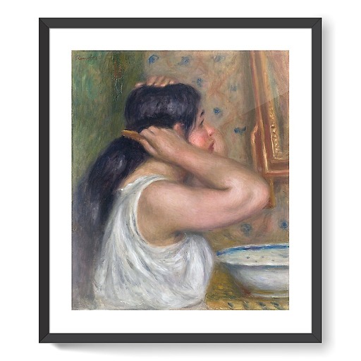 La Toilette: femme se peignant (affiches d'art encadrées)
