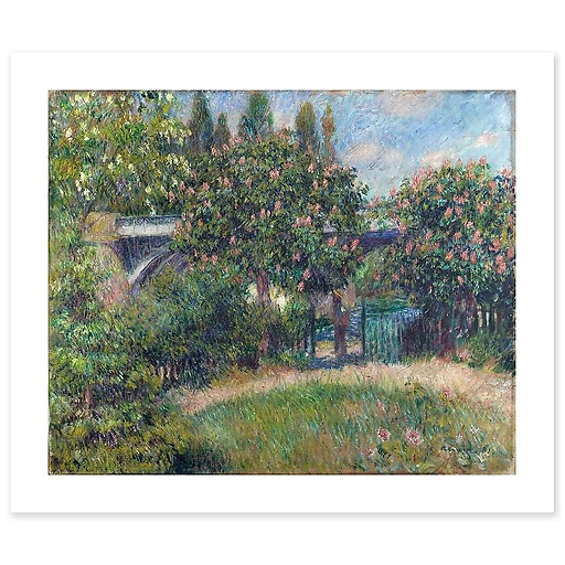 Pont du chemin de fer à Chatou ou Les Marronniers roses (canvas without frame)