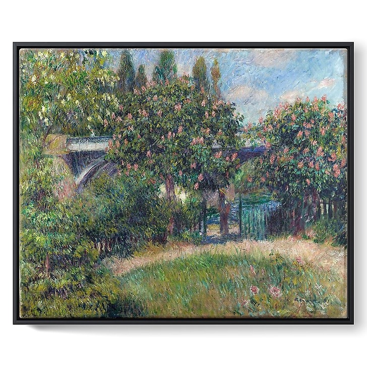 Pont du chemin de fer à Chatou ou Les Marronniers roses (framed canvas)