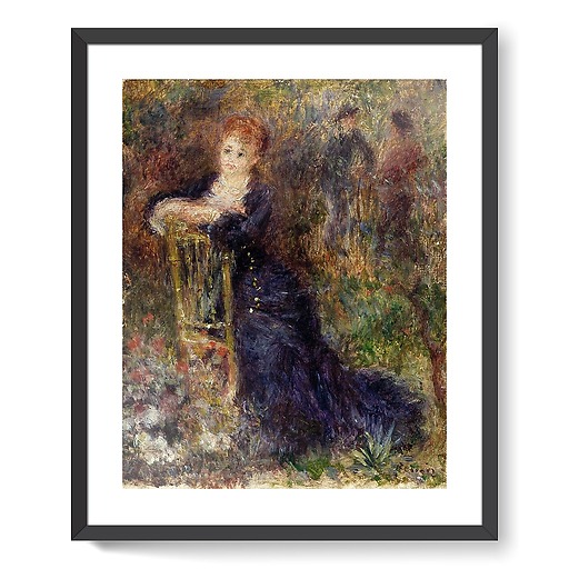 Jeune femme assise dans un jardin (framed art prints)