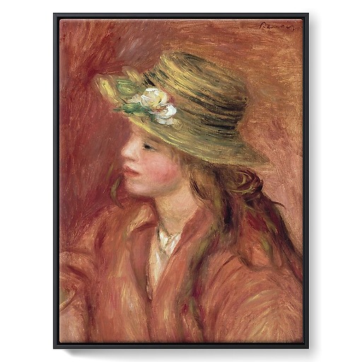 Fillette au chapeau de paille (framed canvas)